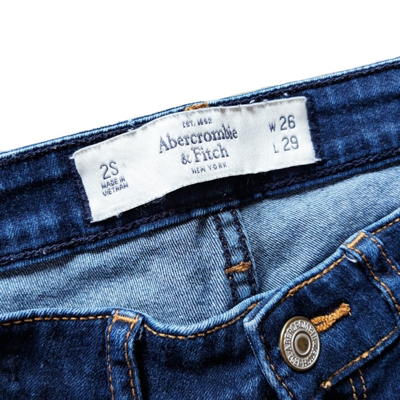 2 for $20 Abercrombie & Fitch Stretch Skinny Jeans Blue Wash - Picture 3 of 4